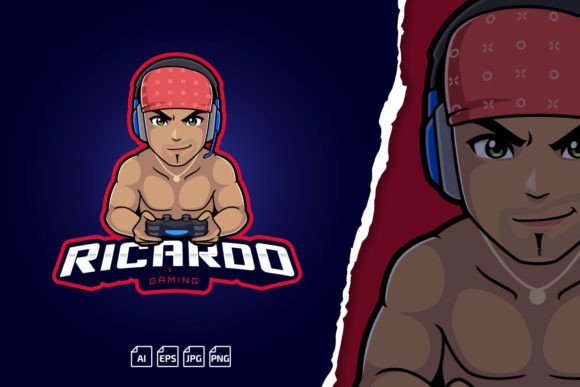 Download Strong Muscular Gamer Logo Esport Templa - Game Collection