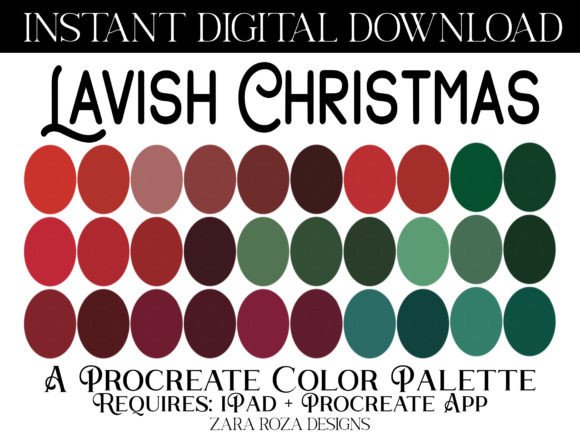 Download Lavish Christmas Procreate Palette - Procreate Collection