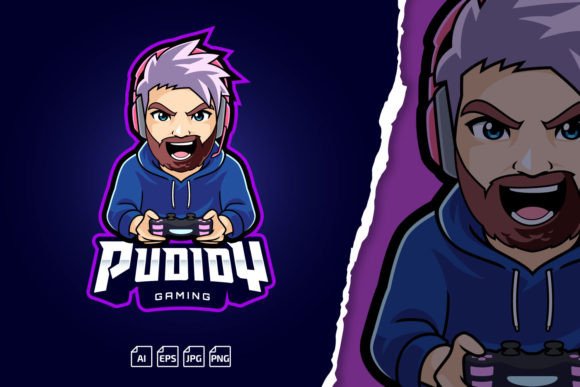 Download Hipster Gamer Beard Mascot Logo - Game Collection