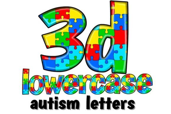 Download 3D AUTISM LOWERCASE LETTER SET PNG - Lowercase Collection
