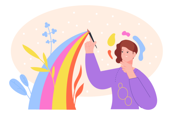 Download Imaginative Person. Woman with Creative - Imaginative Collection