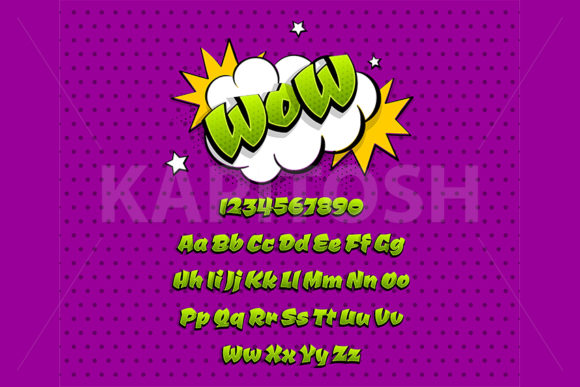 Download Green Lowercase and Uppercase Comic Font - Lowercase Collection