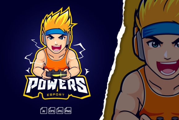 Download Super Power Gamer Mascot Logo - Game Collection