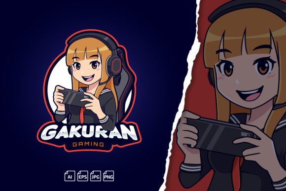 Download Gakuran Gamer Girl Logo - Game Collection