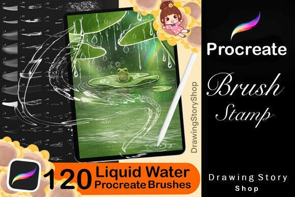 Download 120 Procreate Liquid Brushes,white Water - Procreate Collection